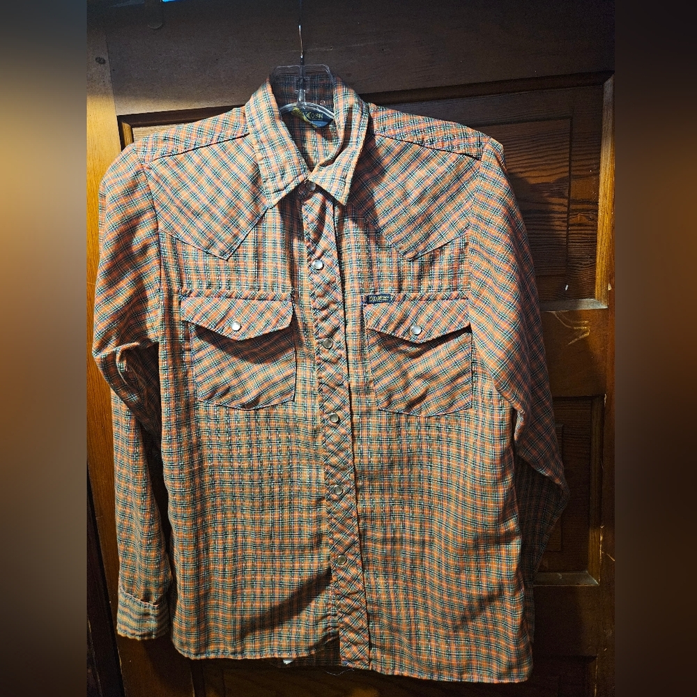 Vintage Men's OshKosh B'Gosh Plaid Pearl Snap Shirt